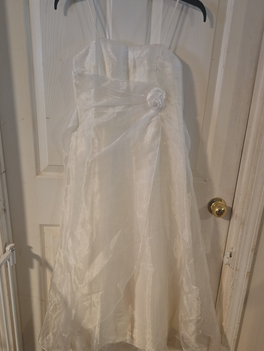 Childrens Concepts Girls White Flower-Accent Party Dress